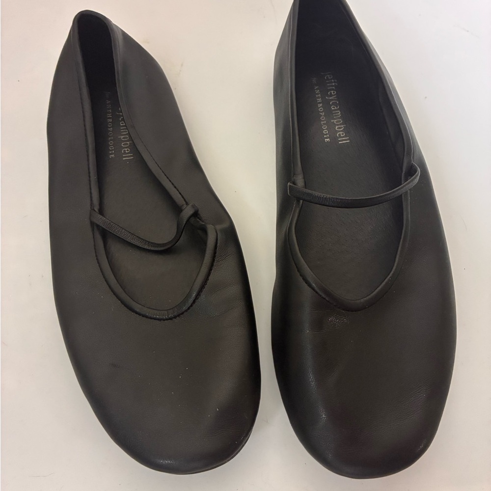 Jeffrey Campbell dancerina Black Leather Ballet Flats 37 - Picture 2 of 3